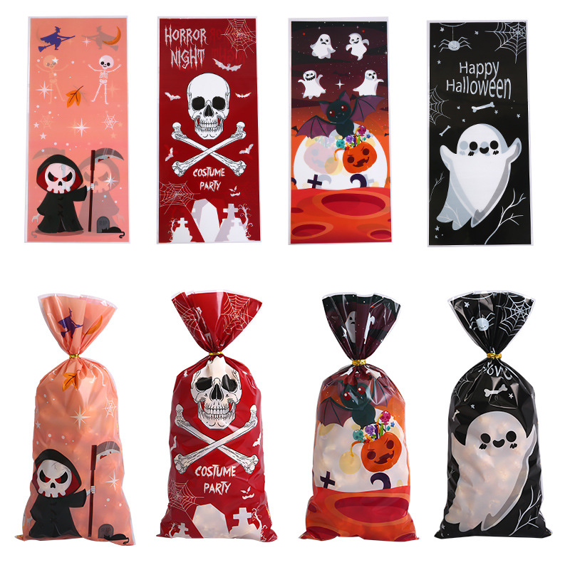 New Cross Border Halloween Candy Bag Creative OPP Flat Pocket Children's Day Gift Bag Party Performance Decorative Bag