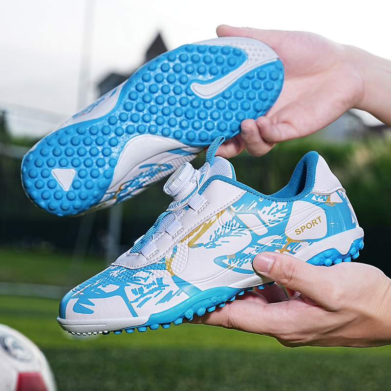 Picture of New Football Shoes Children's Rotating Buckle Pupils Boys Girls Falcon TF Broken Nail Short Nail AG Spike Competition Training
