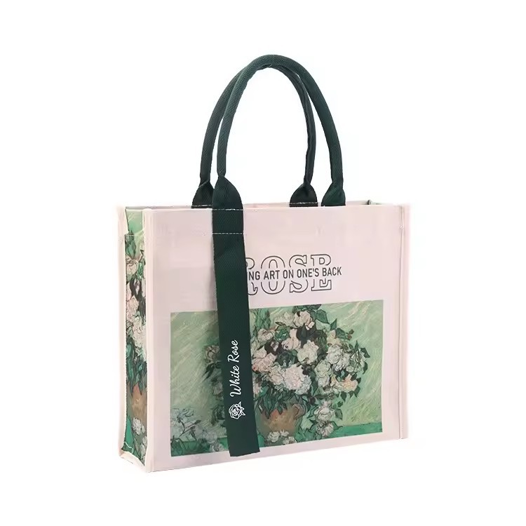 Oil Painting Series Canvas Bag Large Capacity Streamer Van Gogh Art Handbag Women's Tote Bag Canvas Bag