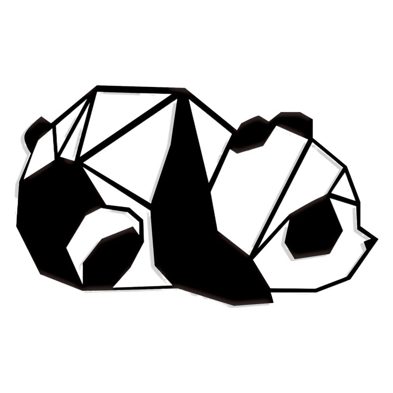 Cross-border e-commerce popular crafts panda silhouette art metal silhouette cross-border e-commerce supply metal wall decoration