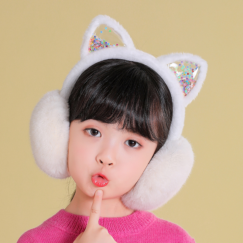 Picture of Earmuffs warm winter girls Korean cute cat ear children children Girls winter earmuffs earmuffs earmuffs earmuffs earmuffs