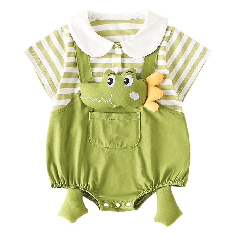 New Starting Point Clothing, Summer Baby One-Piece Clothes, Fart Clothes, Newborn Baby Boy, Thin, Cute and Stylish Crawl Clothes