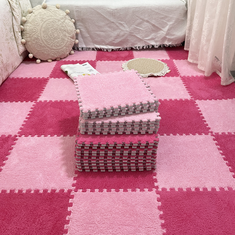 Picture of Plush room stitching carpet bedroom living room 2023 New ins style bedside blanket full floor mat cushion home