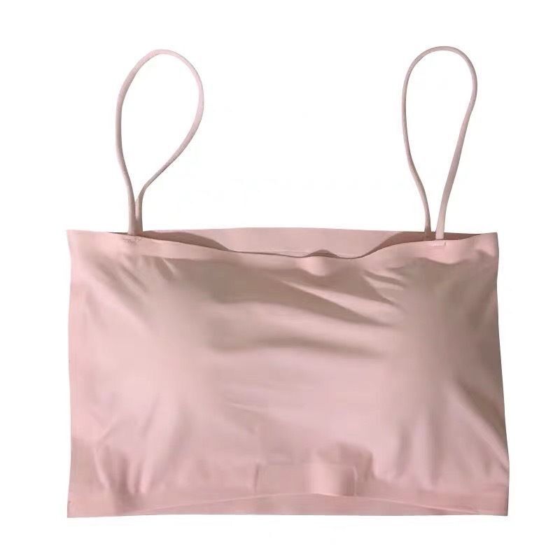 Picture of Ice Silk One-word Wrap Chest Anti-slip Underwear Girls Sexy Strapless Bottoming Sling Small Vest Women's Inner Wear Thin