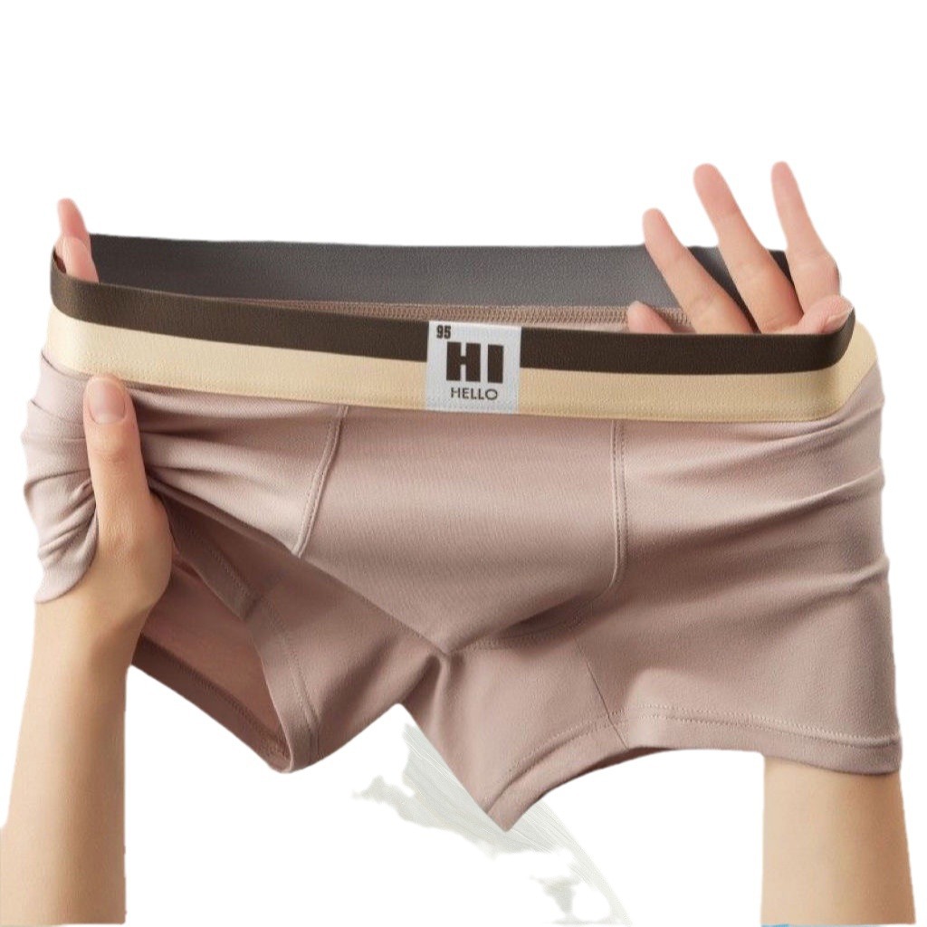 Picture of Solid Color High-Grade Men's Underwear Comfortable Breathable Boxer Underwear Soft Skin Friendly Boxer Underwear Mid-Waist Youth Shorts