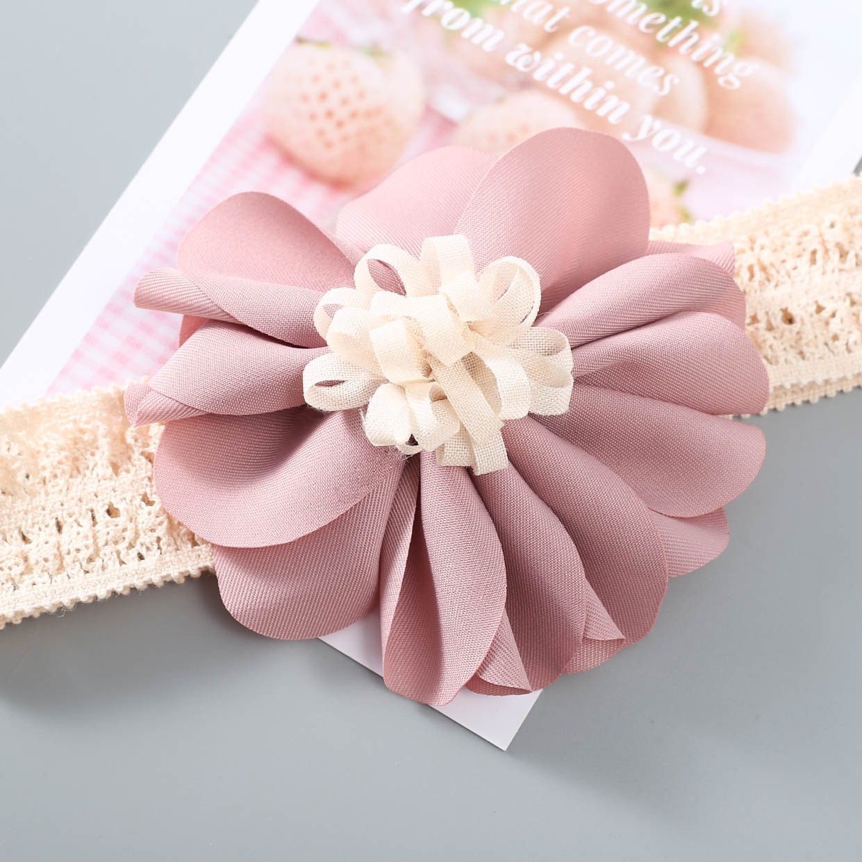 Picture of Korean Style Big Flower Baby Hair Band Female Baby Full Moon Hundred Days Photo Headwear Baby Princess Sweet Hair Accessories