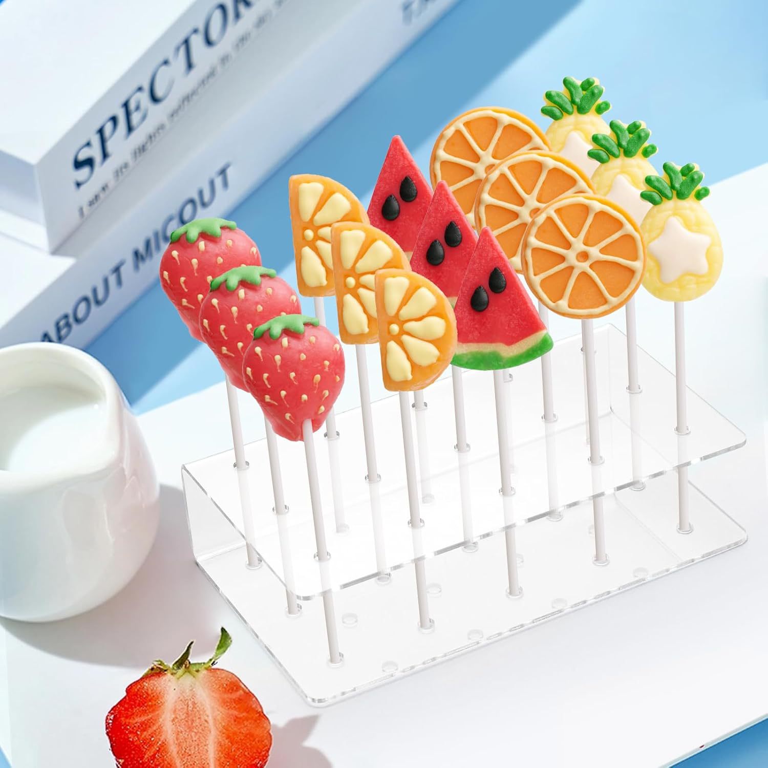 Transparent 15 Hole 20 Hole Acrylic Lollipop Display Stand Ornamental Rack Candy Decorative Rack Candy Display Rack