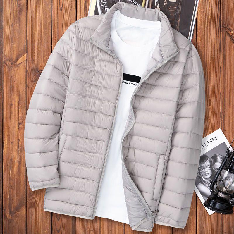Picture of Light Down Cotton-padded Jacket Men's Autumn and Winter Cotton-padded Jacket New Short Vertical Collar Men's Casual Hooded Plus Size Lightweight Jacket