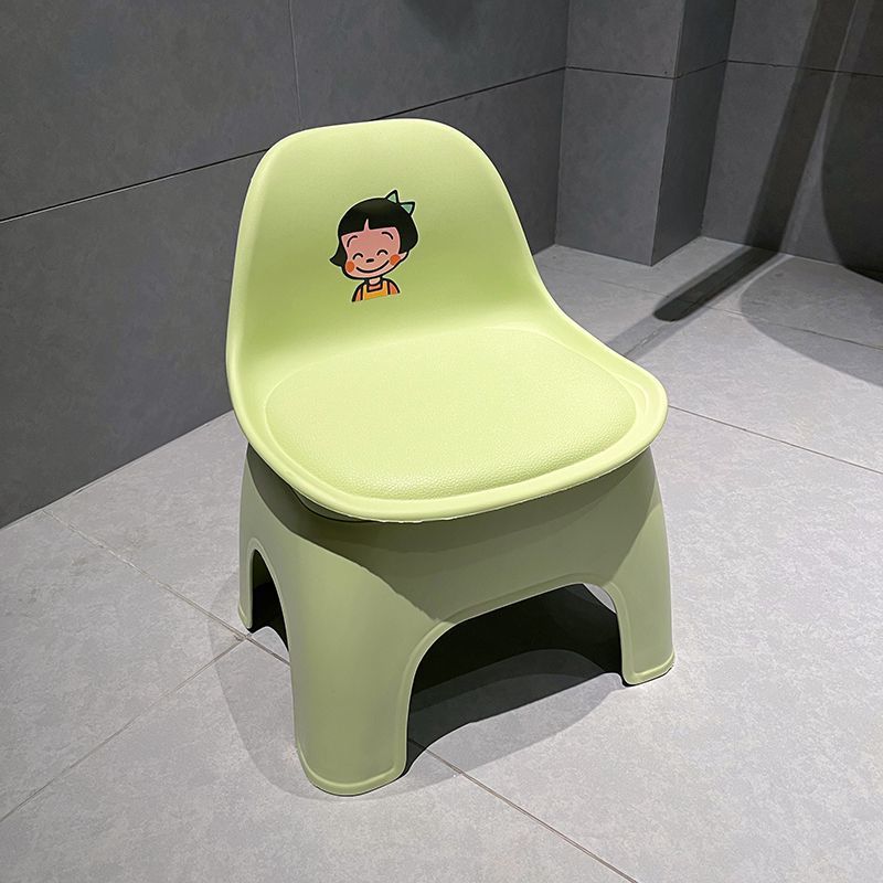 Picture of Stool small short stool backrest home cute children's plastic shoe changing stool toilet bathroom bath small bench chair