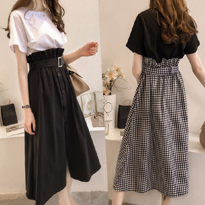 Big Lori Size Women's Clothing Chubby Girl Slimming 2022 New Slight Fairy Sister Stylist Suit Age-reducing Summer Skirt