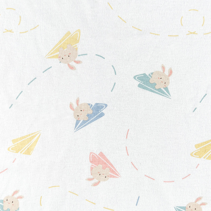 Picture of Cool Bamboo Fiber Fabric Jacquard Idea Fabric Cartoon Printed Baby Sweatshirt Short Sleeve Anti-mosquito Pants T-shirt Fabric