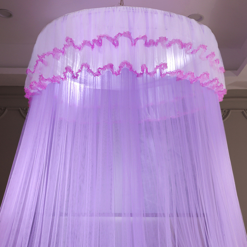 Picture of Mosquito net installation-free ceiling dome encryption foldable tattoo home 1.5 meters 1.8 bed princess wind ceiling floor