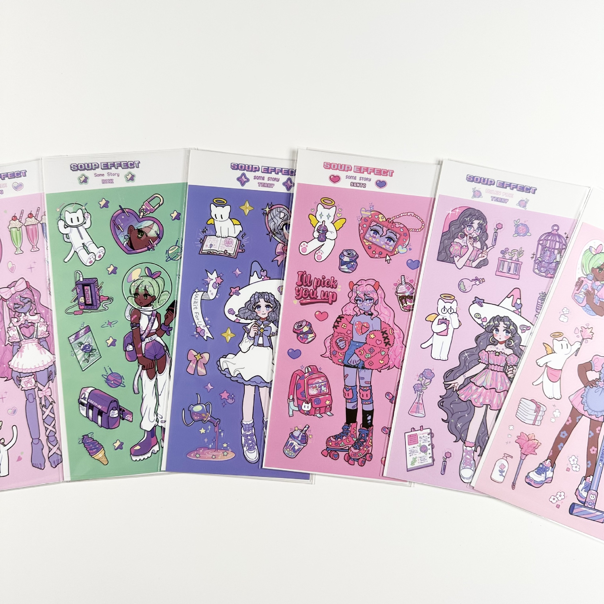 Korean Sweet Afeng Character Sticker Cute Magician Girl Sticker Hand Account Decoration Material