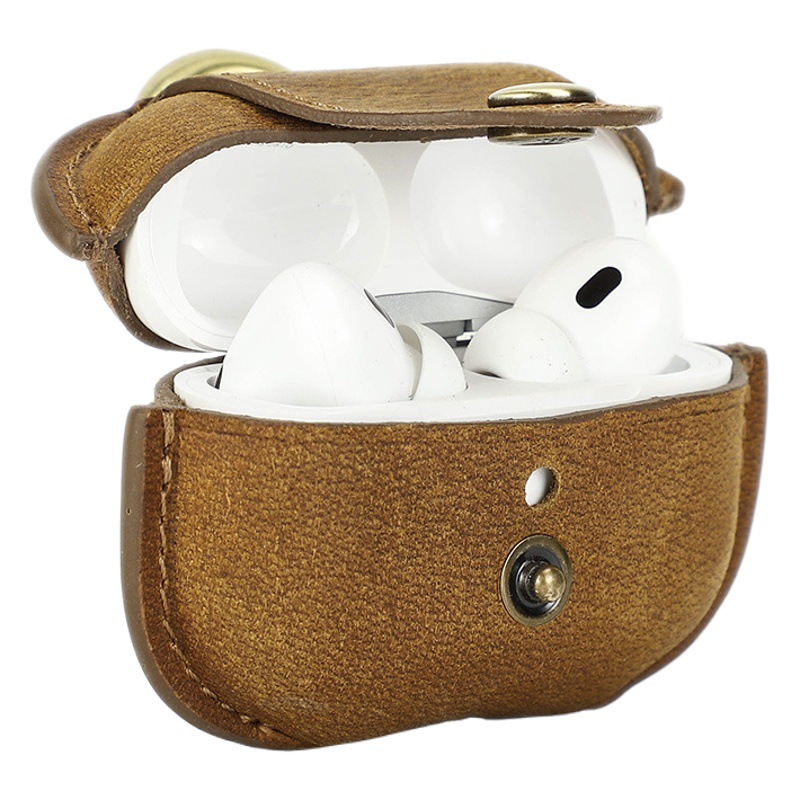 Picture of Suitable for new airpodspro2 leather earphone cover all-inclusive handmade Apple Bluetooth headset protective cover