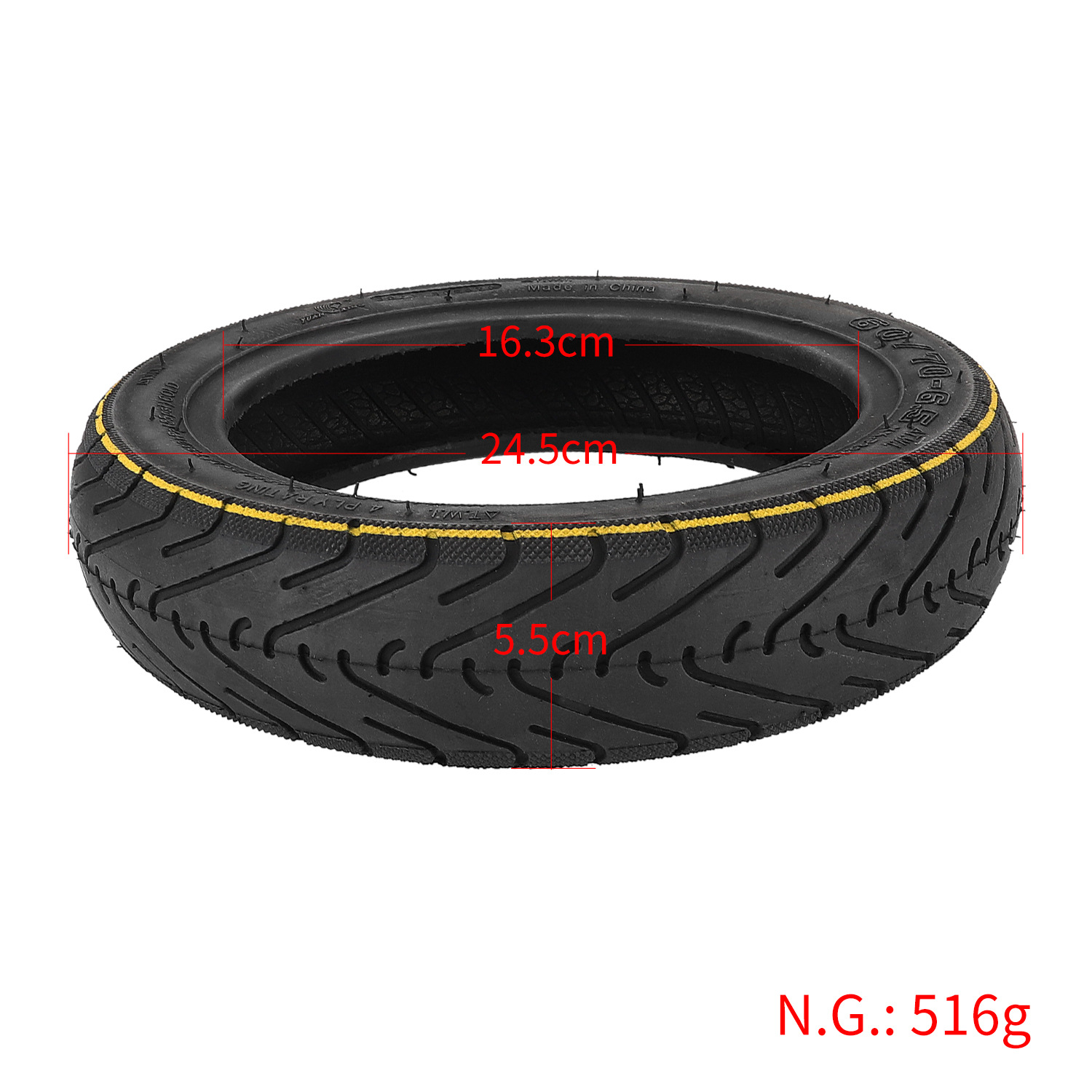 Picture of 10 inch far star 60/70-6.5 vacuum tire + straight mouth vacuum tire air nozzle scooter balance car thickened vacuum tire