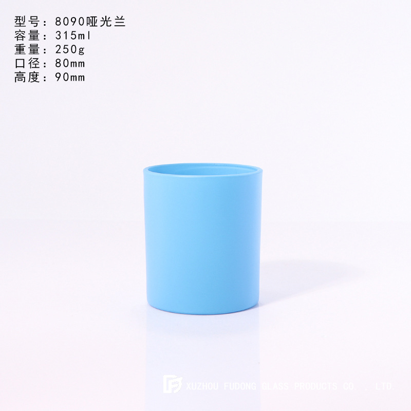 Picture of Color Frosted Candle Holder Glass Aromatherapy Candle Cup Creative Fashion Candle Jar DIY Aromatherapy Candle Holder with Lid for Home