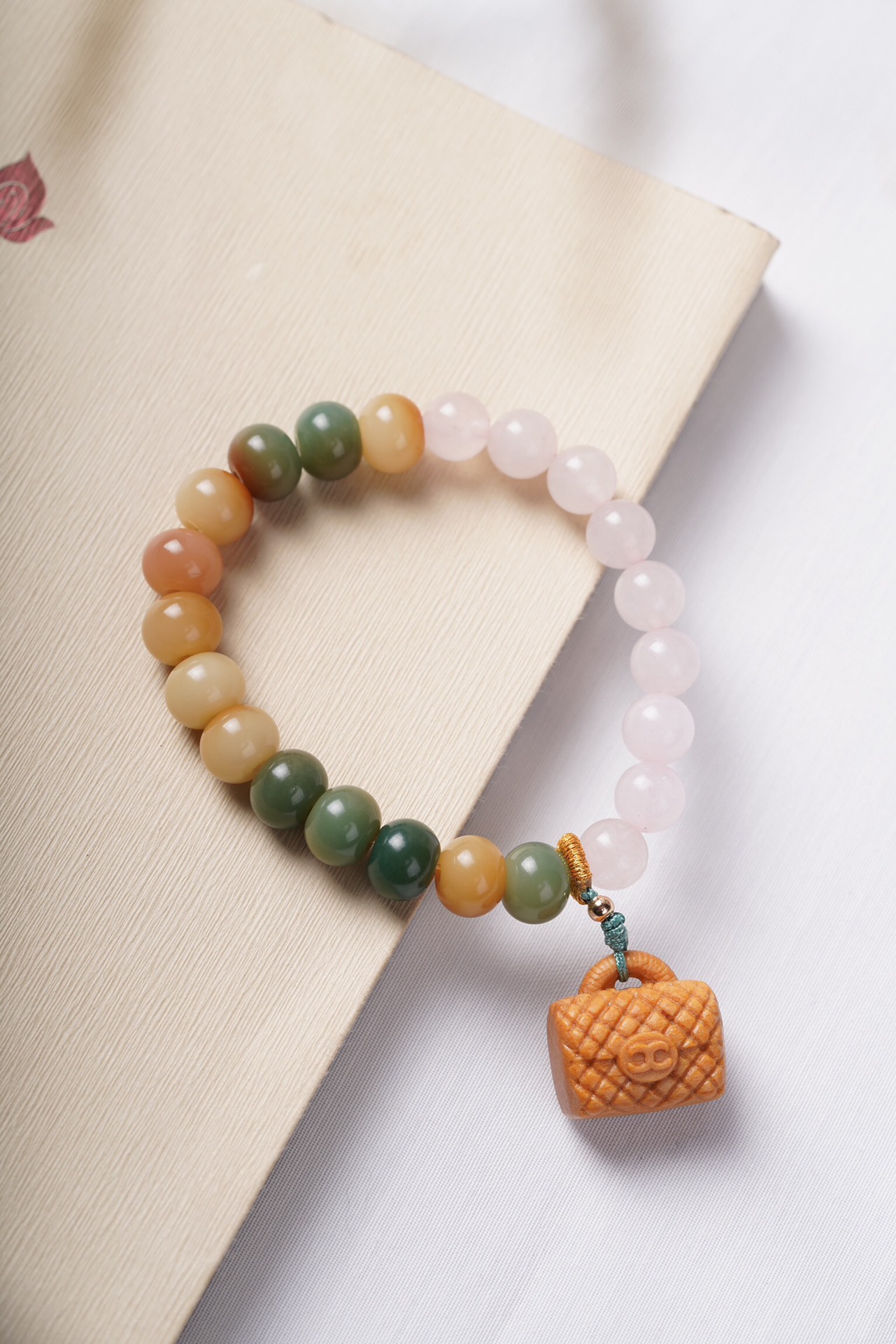 Picture of Hainan Natural White Jade Duobao Bodhi Handheld String DIY Weaving Plate Playing with Nian Buddha Beads for Men and Women Accessories Gifts