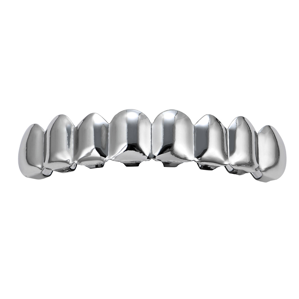 Picture of Europe and the United States HIPHOP hip-hop gold braces upper teeth 8 lower teeth 8 real gold plating 18K gold hip-hop braces wholesale