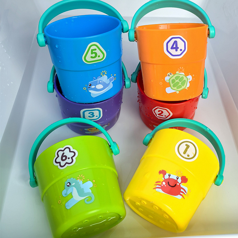 Picture of Baby mini shower small bucket baby bathroom water Cup children Bath jengle maternal and child House toys