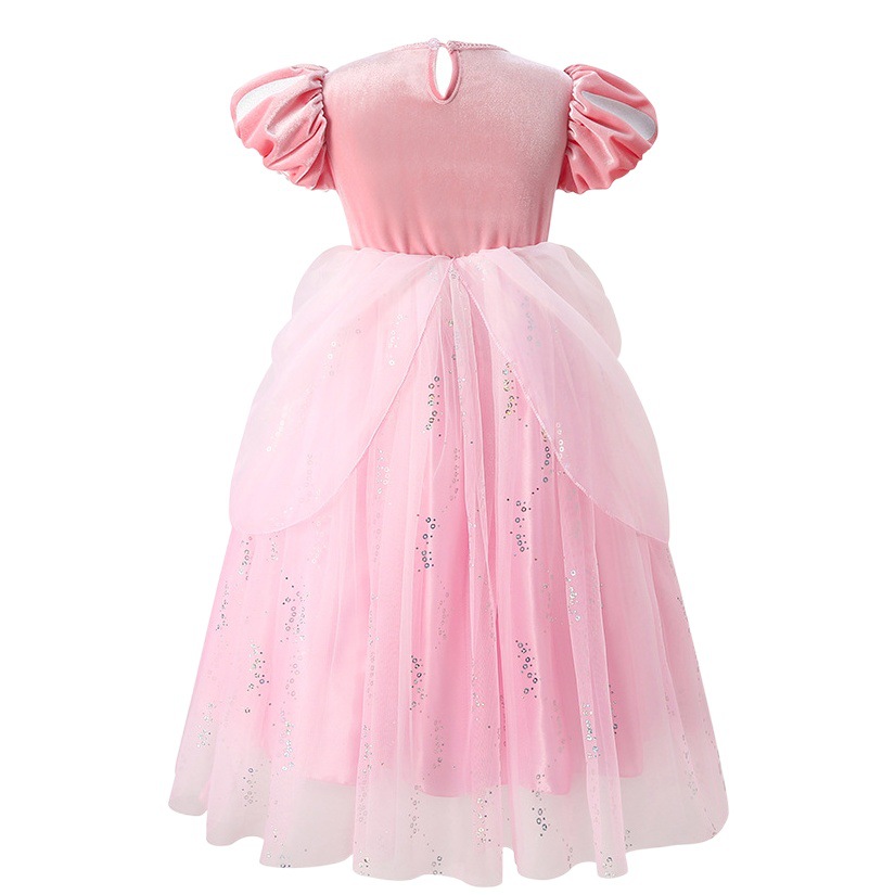 Princess Le Pei Girl Dress Wholesale Summer Short Sleeve dress Pink Mermaid Halloween Dress Factory Outlet