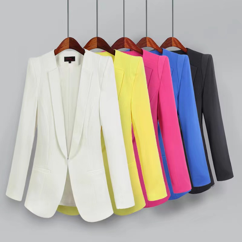 2025 Spring and Autumn New Women's Mid-Length Korean Style Ol Commuting Slim Large Size Small Suit Jacket