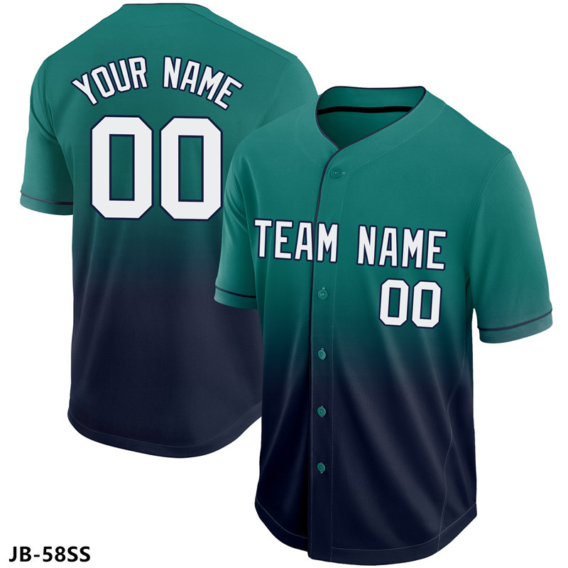 Picture of New Baseball Suit Cardigan Short Sleeve Training Sports American Cross-border Game Baseball Suit Printed Button Breathable Jersey
