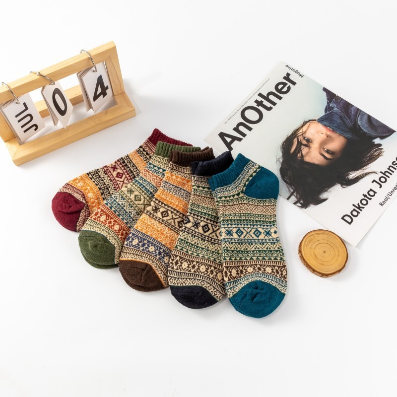 Men's Socks, Short Socks, Cotton Socks, Retro Style Men's Socks, Boat Socks, Sweat-Absorbent, Odor-Resistant, All-Season Style, Ethnic Style, Low-Rise Short Socks