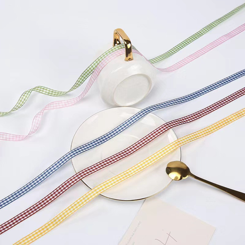 1cm lattice with summer lattice flower cake gift box ribbon dessert ribbon bouquet diy material bag