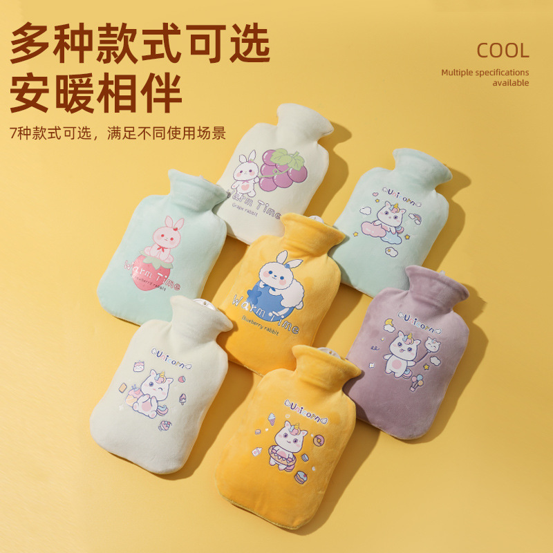 Picture of Winter new water injection hot water bag thickened hot compress cartoon hand warmer plush set cute explosion-proof warm water bag wholesale
