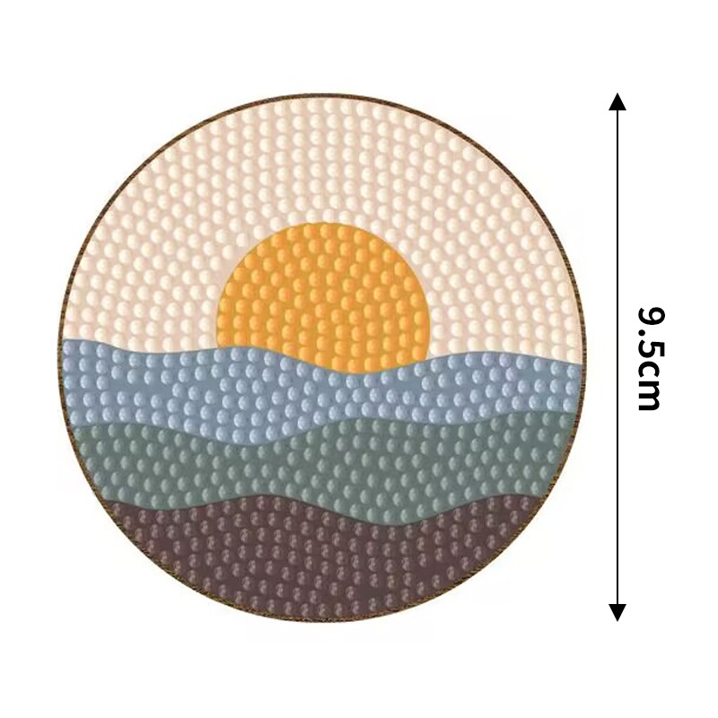 Picture of Diamond Painting Coaster Placemat DIY Full Diamond Acrylic Round Mandala Christmas Valentine's Day Mosaic