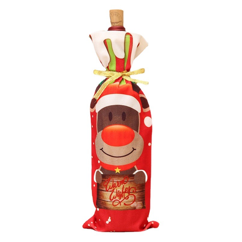 Cross-Border New Christmas Decorations, Wine Bottle Covers, Wine Bottle Bags, Dining Table Supplies, Home Decoration, Christmas Atmosphere