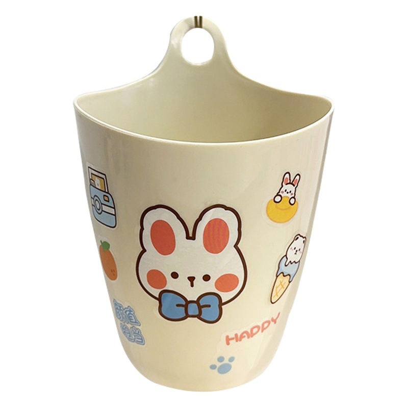 Hanging Trash Bin Mini Small Storage Barrel Wall-mounted Storage Box Desktop Pen Holder for Students