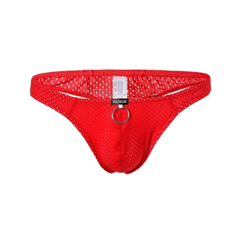 Picture of Thong men's sexy breathable fashion underwear honeycomb mesh ice silk nylon high-end comfortable T pants