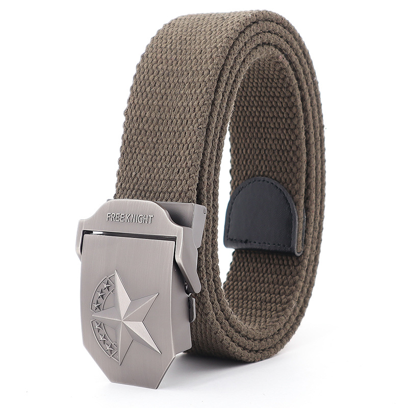 Picture of Thickened alloy camouflage canvas belt men's smooth buckle student leisure outdoor pants belt tactical military training wholesale