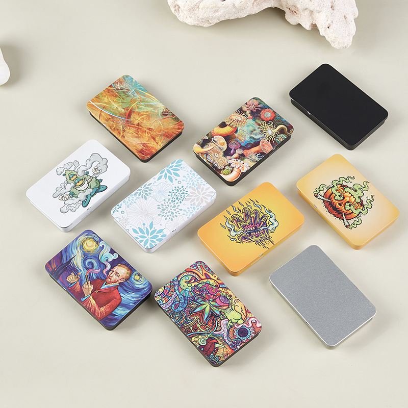 Children's Lock Iron Box Metal Push-pull Hemp Iron Box Cigarette Wire Drawer Storage Box Press Lock Anti-opening Slide Cover Box