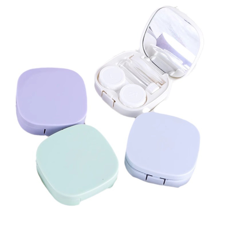 Picture of Simple Contact Lens Box Portable Compact Leak-proof Ins Style Contact Lens Box with Mirror Storage Duo Companion Box