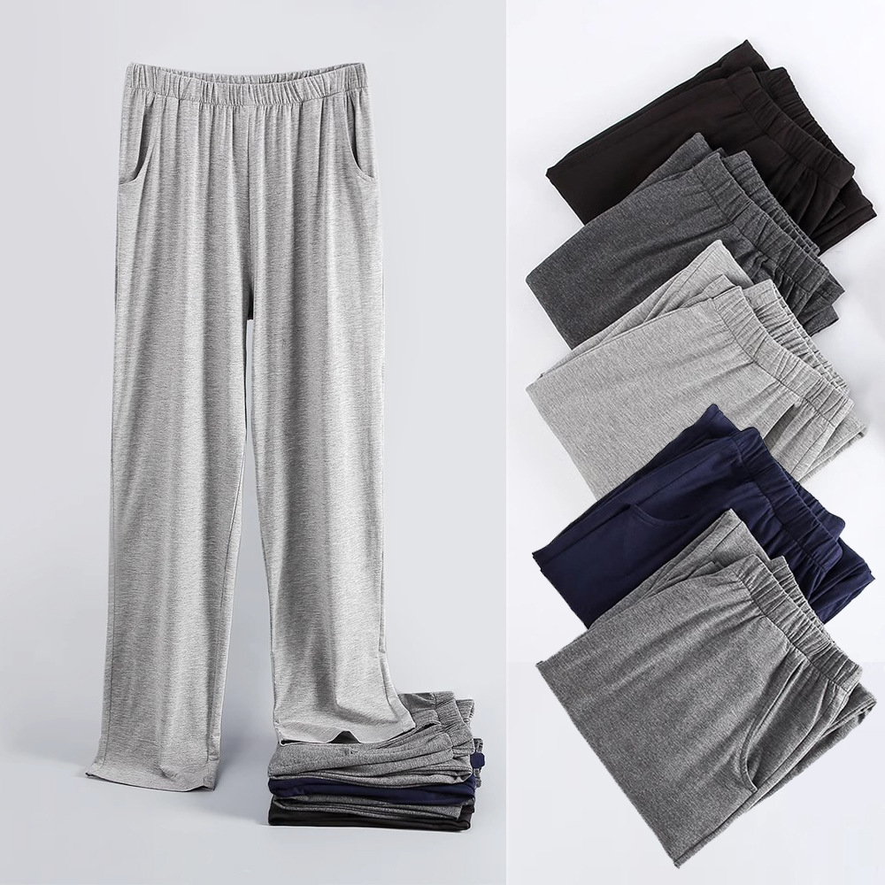 Spring and Autumn Men's Pajama Pants Summer Modal Home Pants Modal Cotton Thin Casual Loose Stretch Sports Morning Exercise Pants