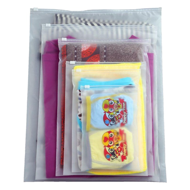 Frosted zipper bag square packaging bag clothing underwear plastic packaging bag socks packaging bag spot