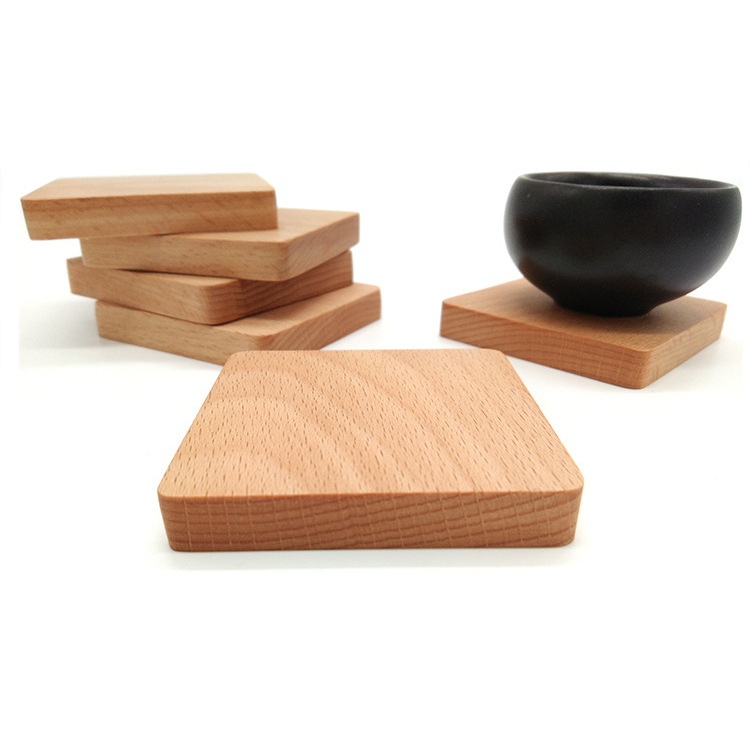Picture of Creative Wooden Coaster Logo Engraved Fixed Wooden Tea Tray Cup Holder Tea Mat Wooden Tea Holder Japanese Heat Insulation Mat