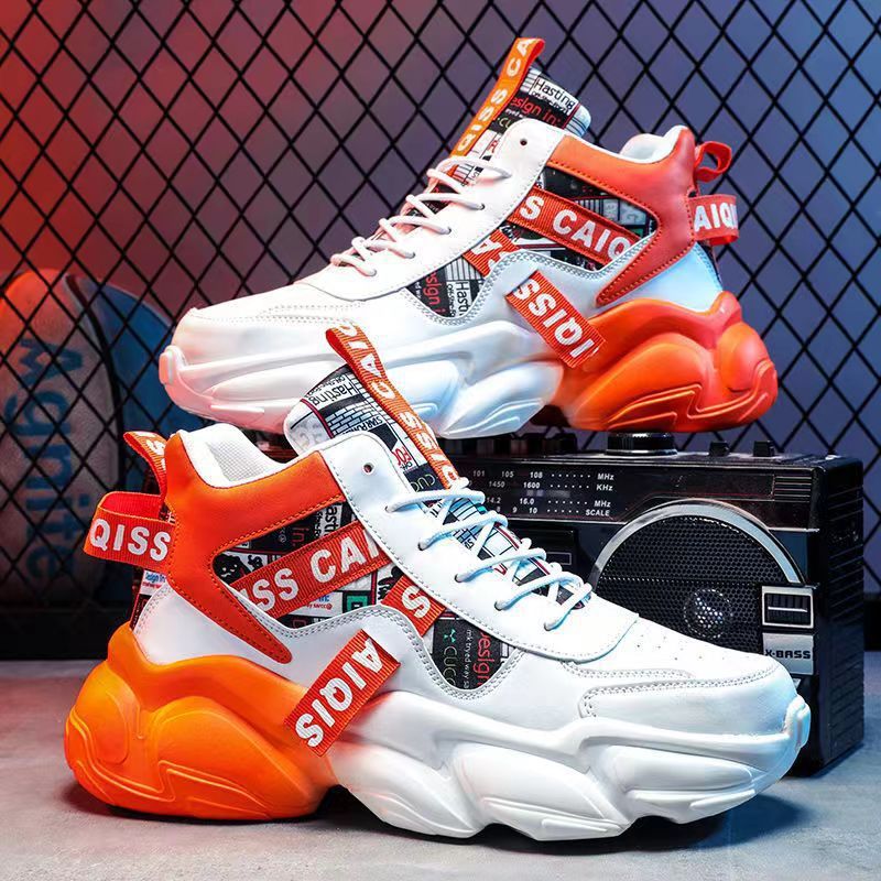 High-Top Men's Shoes Autum 2025 New Trendyy Versatile Youth Dad Shoes Sports and Leisure Heightening Basketball Shoes