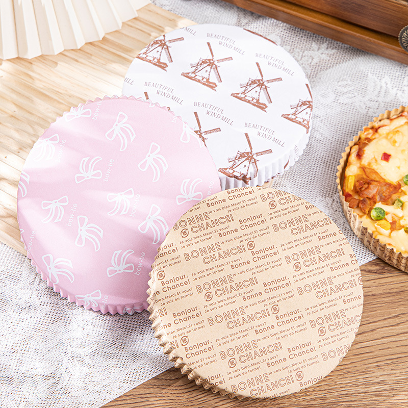 Picture of Pizza Paper Tray Film Cake Oil-proof Base Pizza Pad Paper Baking Paper Cup Round Disposable 4-6 Inch Household