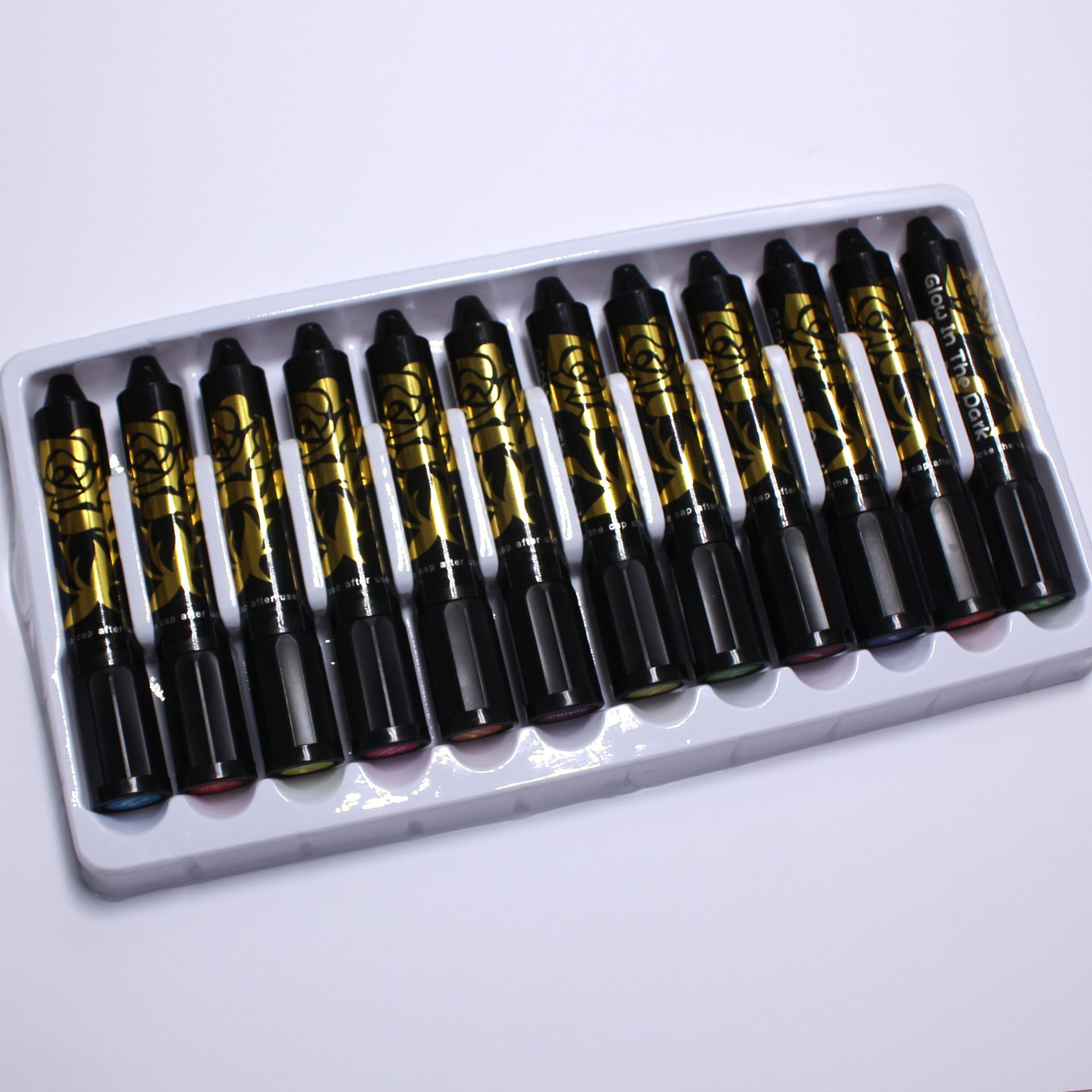 Picture of 12-Color Luminous Face Paint Party Halloween Event Makeup Props DIY Washable Face Painting Crayon