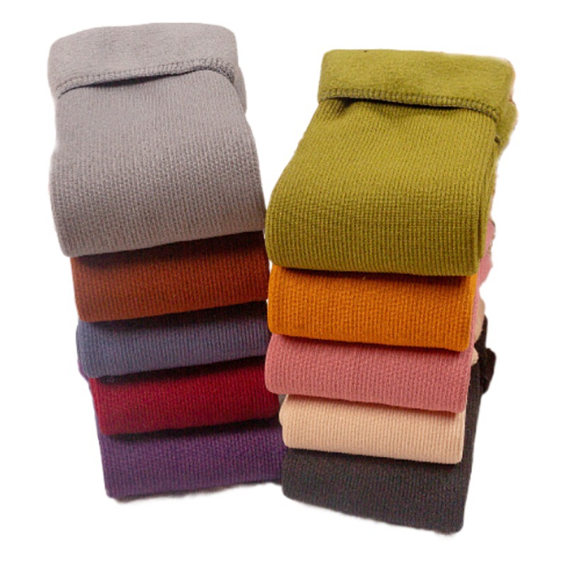 Socks Autumn and Winter New Snow Socks Women's Mid-Length Socks Fleece-Lined Thickeneded Warm Floor Socks Adult Cashmere Vertical Strips
