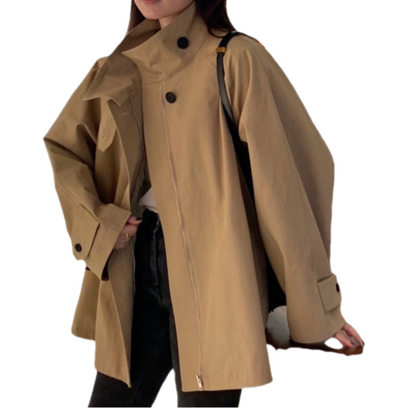 South Korea chic niche retro design short trench coat large version