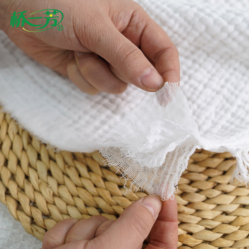 Four-Layer Wrinkled Gauze Fabric, Winter Home Wear Pajamas Fabric, Blanket Four-Layer Gauze Fabric with Tassels