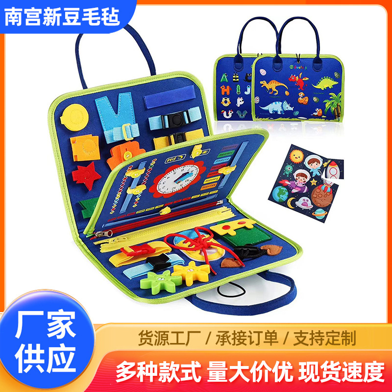 Children's Felt Learning Board Felt Early Childhood Toys Educational Puzzle Sensory Dressing Exercise Busy Board