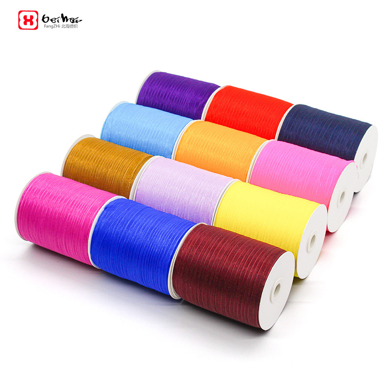 Factory in stock 1cm transparent snow yarn with hook hat webbing hair accessories baking cake gift packaging ribbon