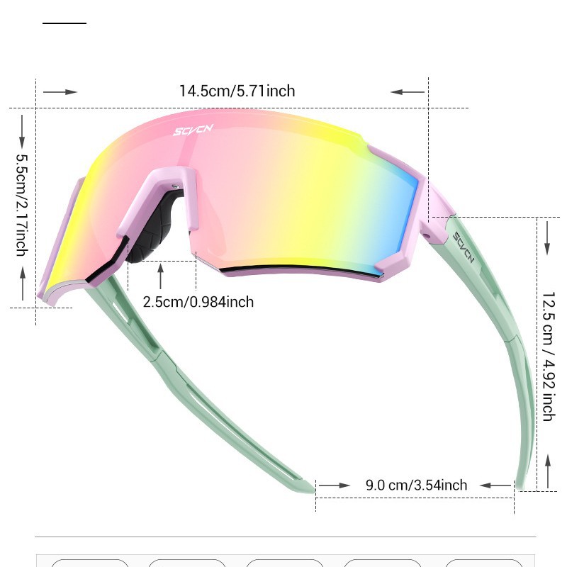 Scvcn Cross-Border New Men's and Women's Outdoor Colorful Cycling Glasses Bicycle Windproof Sand Glasses Sports Sunglasses