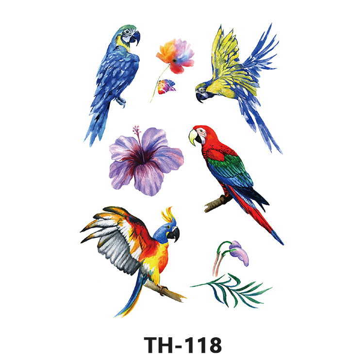 Picture of Cross-Border Manufacturer Wholesale Cartoon Color Tattoo Stickers Unicorn Black and White Animal Tiger Waterproof and Sweatproof Tattoo Stickers