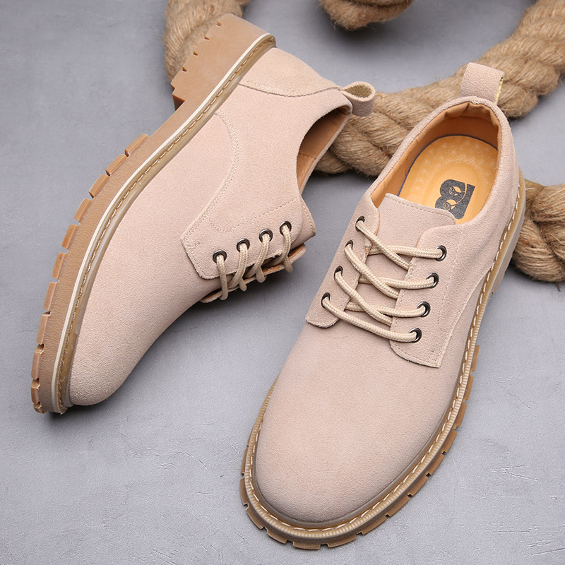 Picture of Cross-Border Autumn and Winter Leather Shoes for Men, Versatile Korean Style Casual Shoes, Trendy British Work Shoes, Tendon Big Toe Suede Men's Shoes